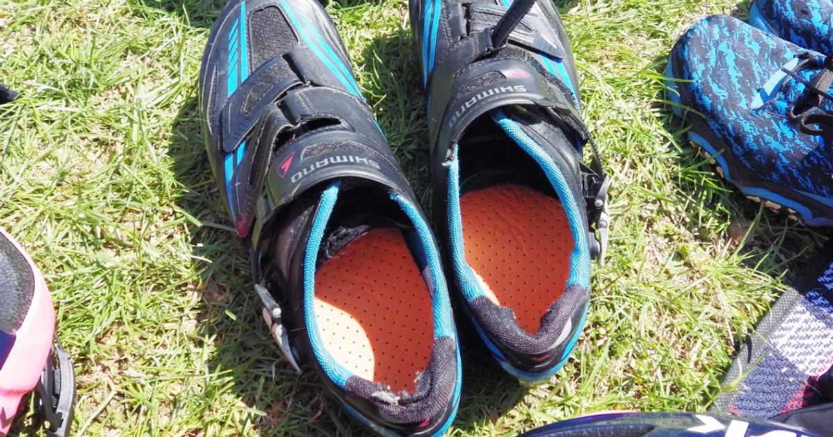 インソールを使用しているサイクルシューズ