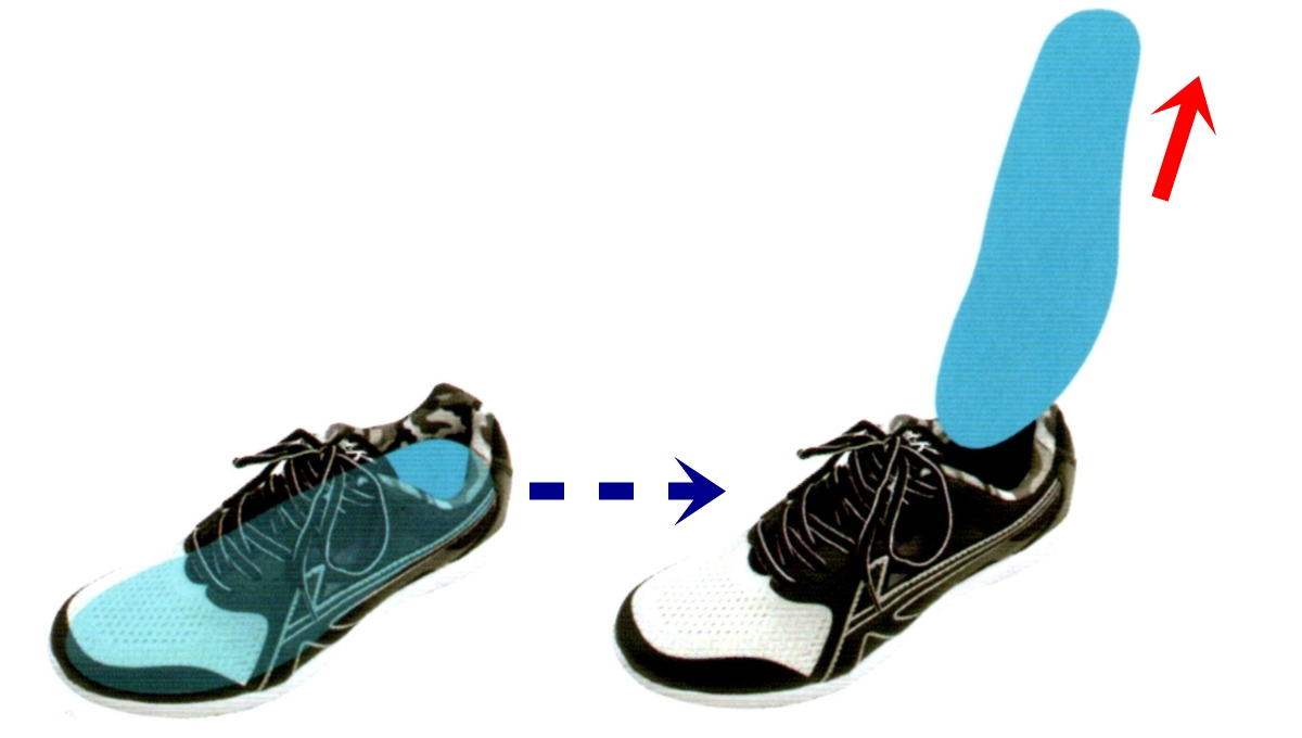 元々入っているインソール（青色）を取り出します