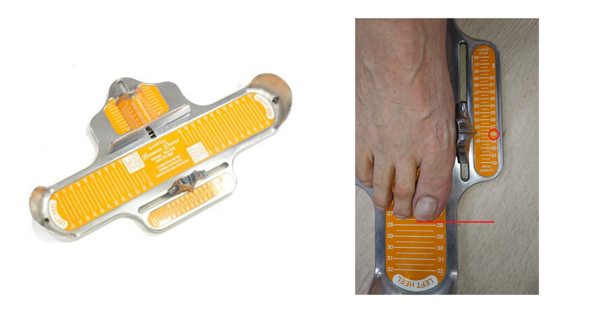 ブランノックデバイスで足のサイズを測る